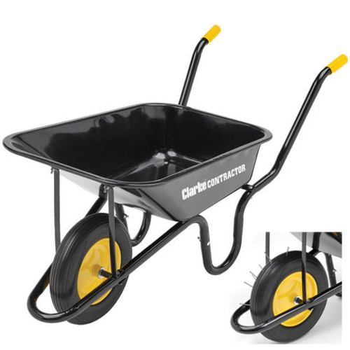 Clarke WB85P 6603110 Contractor 85L Wheelbarrow With Puncture-Proof ...